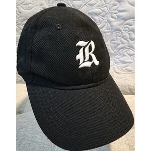Black Fitted Baseball‎ Cap Textured Weave White R Logo KC Caps Authentic